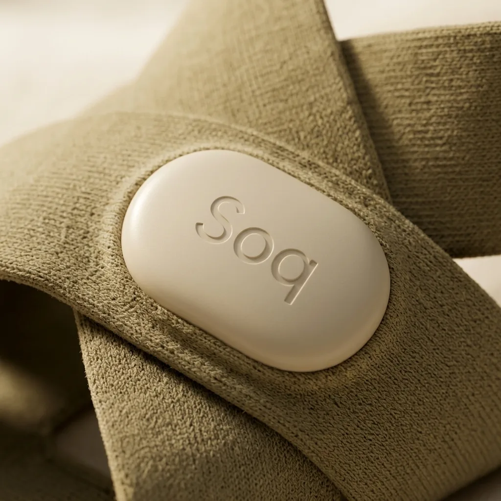 Close-up of the Soq sock showing the sensor cradle.