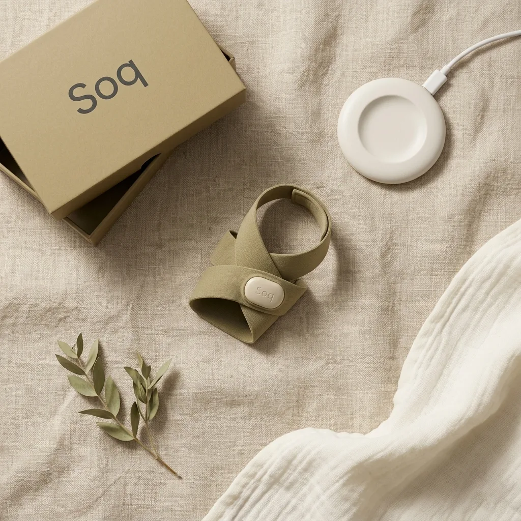 The Soq sock on its wireless charger.